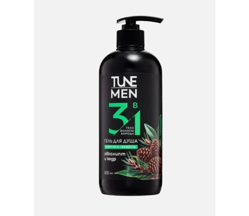Гель для душа TUNE Men Энергия и свежесть, 3 в 1, 500 мл